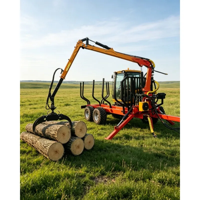ATV Log Trailer 2Ton 4.2m Hydraulic Crane Grapple PTO Remote Winch Farm Forestry Timber Wood Loader Logging Trailer Cheap
ATV Log Trailer 2Ton 4.2m Hydraulic Crane Grapple PTO Remote Winch Farm Forestry Timber Wood Loader Logging Trailer Cheap