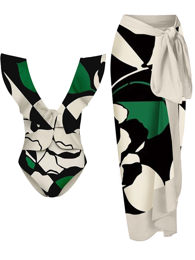 Ruffle Print Chic Swimwear Deep V Neck Beach Wear Summer Female One-Piece Swimsuit and Cover-Ups Vacation Sexy 2023 New Fashion
Ruffle Print Chic Swimwear Deep V Neck Beach Wear Summer Female One-Piece Swimsuit and Cover-Ups Vacation Sexy 2023 New Fashion