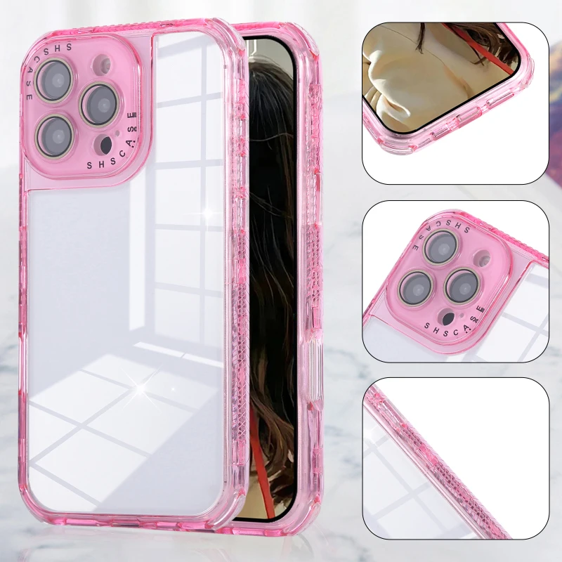 Luxury Hard PC Solid Color Borders+Transparent Soft TPU 3-in-1 Phone Case For iPhone 16 Pro Max E 14 13 15 Pro Max Bumper Cover
Luxury Hard PC Solid Color Borders+Transparent Soft TPU 3-in-1 Phone Case For iPhone 16 Pro Max E 14 13 15 Pro Max Bumper Cover