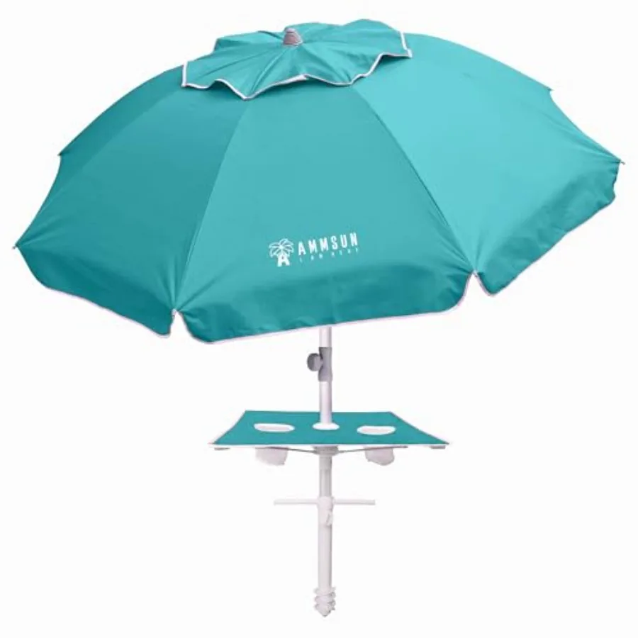 7Feet Heavy Duty High Wind Beach Umbrella with sand anchor, Built-in Table Tray and Tilt Pole, Air Vent, UPF 50+ Windproof Port
7Feet Heavy Duty High Wind Beach Umbrella with sand anchor, Built-in Table Tray and Tilt Pole, Air Vent, UPF 50+ Windproof Port