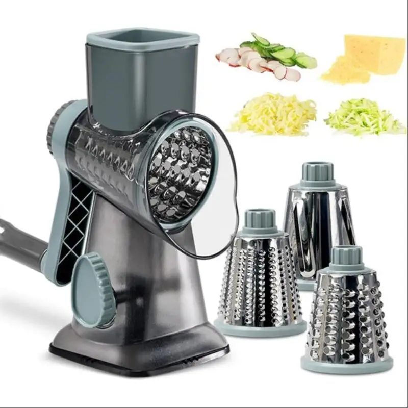 Hand-Cranked Cheese Grater Vegetable Slicer, Three-In-One Grinder with Interchangeable Blades, Kitchen Multi-Function Tool
Hand-Cranked Cheese Grater Vegetable Slicer, Three-In-One Grinder with Interchangeable Blades, Kitchen Multi-Function Tool
