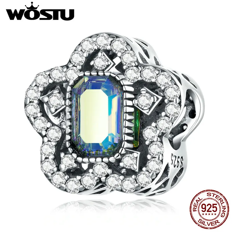 WOSTU, Стерлинговое Серебро 925 пробы, винтажный цветок, амулеты из бисера с радугой, кристально чистый CZ павен, подходит для оригинального браслета, ожерелье, ювелирное изделие
WOSTU, Стерлинговое Серебро 925 пробы, винтажный цветок, амулеты из бисера с радугой, кристально чистый CZ павен, подходит для оригинального браслета, ожерелье, ювелирное изделие