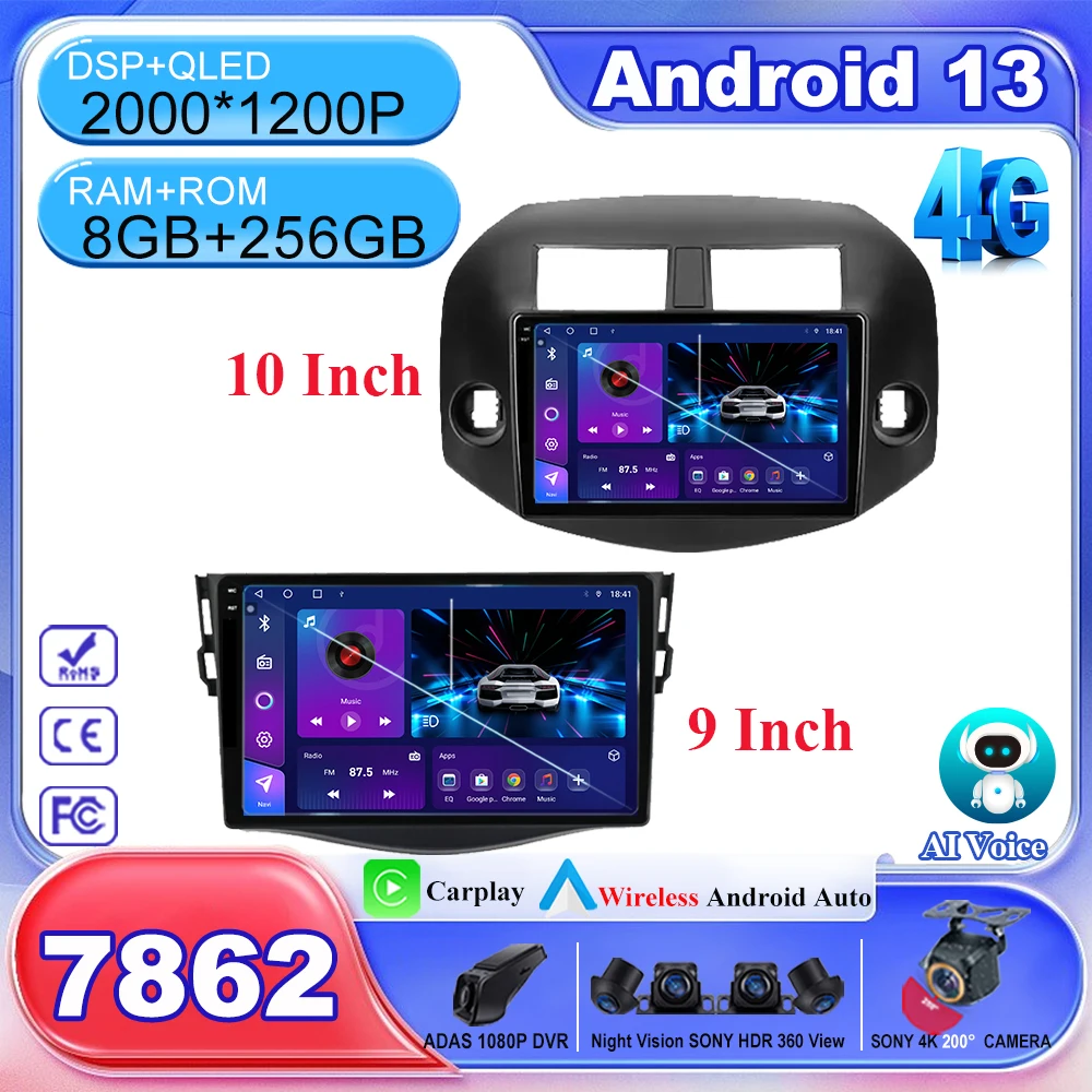 Android 13 Car dvd For Toyota RAV4 3 XA30 2005 - 2013 2014 2015 2016 Auto Multimedia player High-performance CPU GPS Navigation
Android 13 Car dvd For Toyota RAV4 3 XA30 2005 - 2013 2014 2015 2016 Auto Multimedia player High-performance CPU GPS Navigation