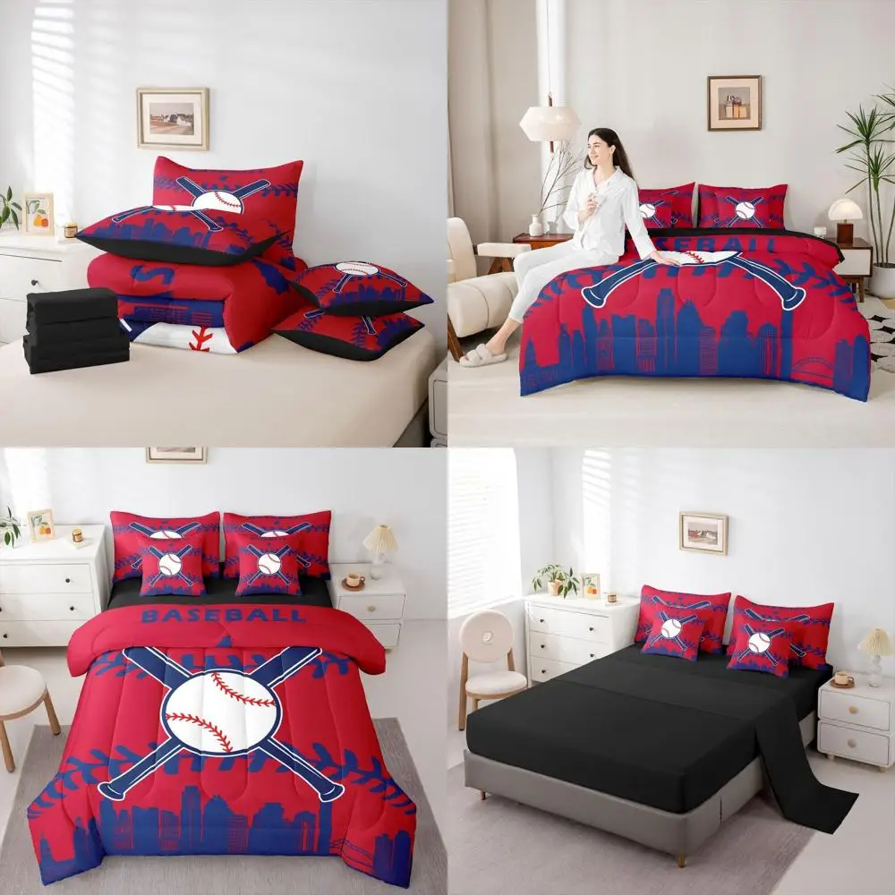King Size Baseball Theme Comforter Set with Bed in a Bag, Including Fitted and Flat Sheets, Pillowcases, and Cushion Covers for
King Size Baseball Theme Comforter Set with Bed in a Bag, Including Fitted and Flat Sheets, Pillowcases, and Cushion Covers for