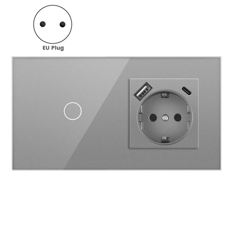 Popular 16A Wall Power Socket Touch Sensor Switch Europe Russia Spain Germany Grey Crystal Glass Panel Home Improvement A EU Plu
Popular 16A Wall Power Socket Touch Sensor Switch Europe Russia Spain Germany Grey Crystal Glass Panel Home Improvement A EU Plu