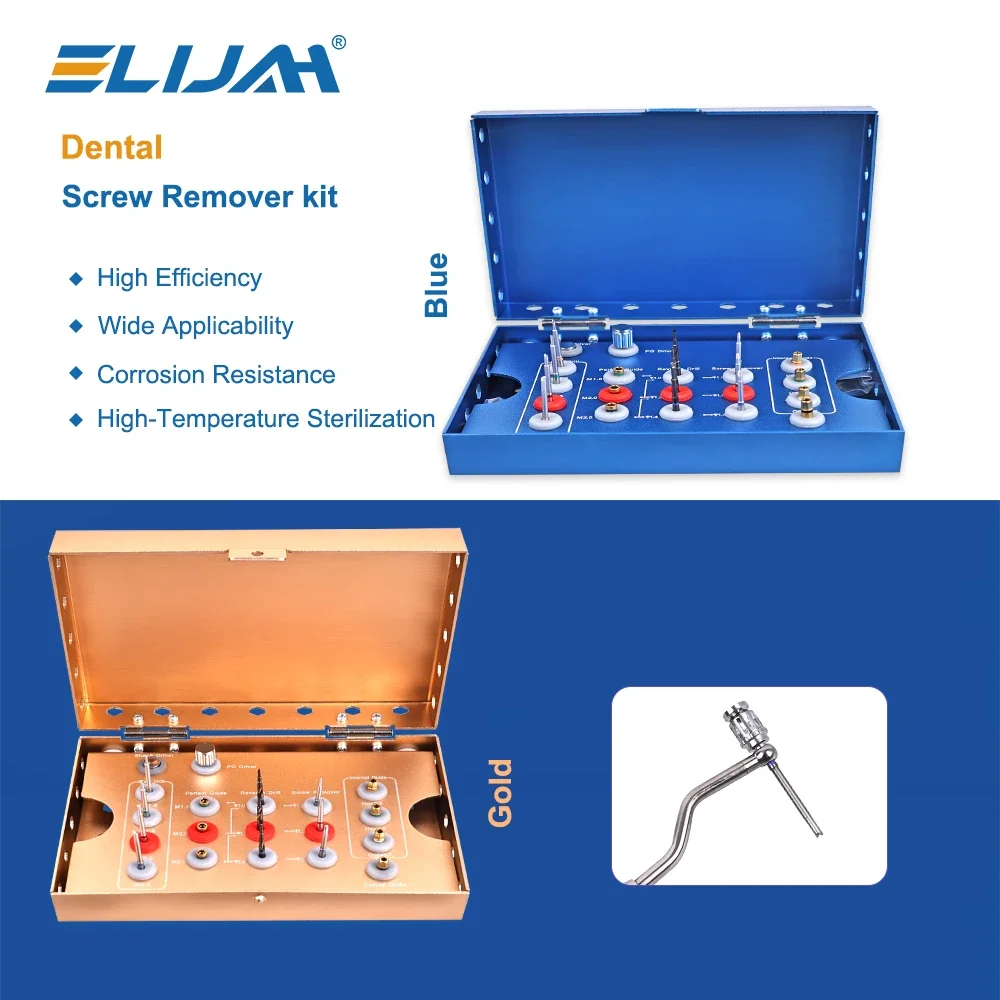 ELIJAH Dental Implant Removal Repair Kit Dentistry High-pressure Sterilization Implant Abutment Broken Wire Remove Dental Tools
ELIJAH Dental Implant Removal Repair Kit Dentistry High-pressure Sterilization Implant Abutment Broken Wire Remove Dental Tools