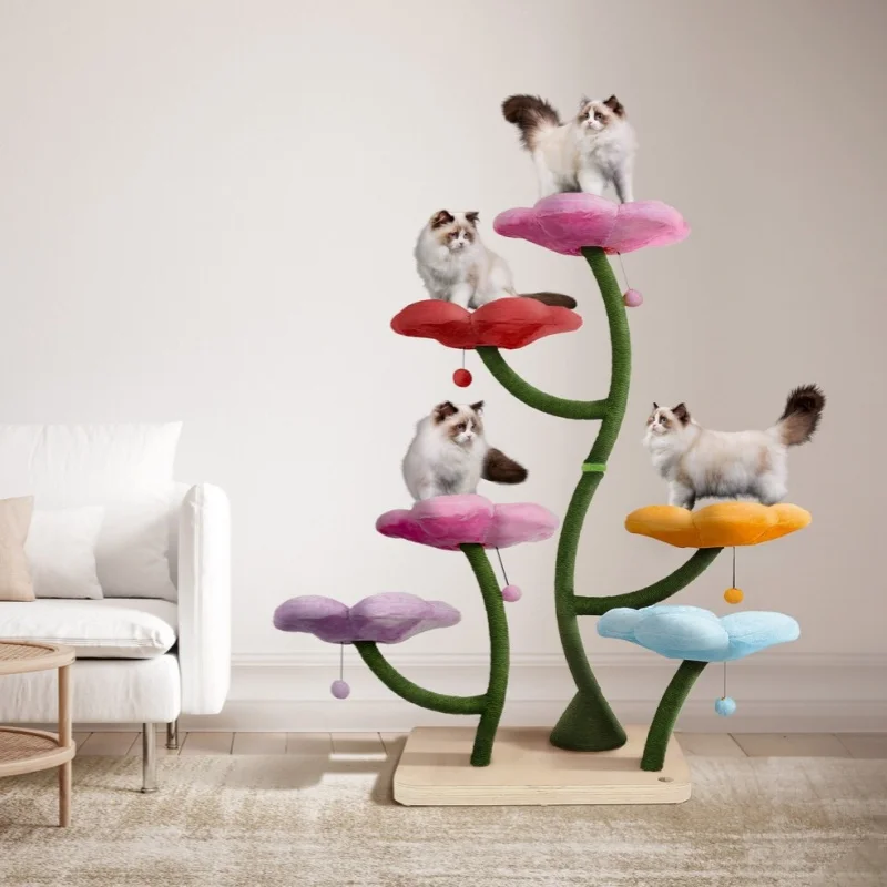 Colorful Luxurious Tall Large Cat Tree Tower Premium Plush Sisal Posts Cat Furniture Flower Hammock Home Furniture Climbing Toy
Colorful Luxurious Tall Large Cat Tree Tower Premium Plush Sisal Posts Cat Furniture Flower Hammock Home Furniture Climbing Toy