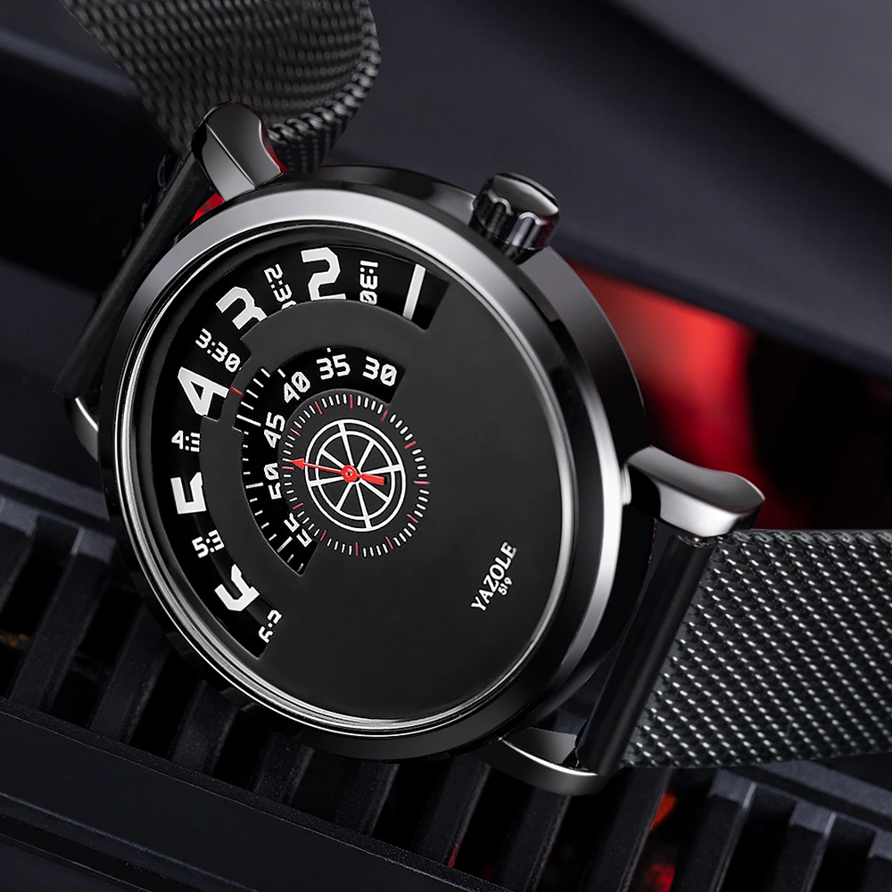 Creative Men's Watches Stainless Steel Mesh Belt Personality Dial Design Wrist Watch Fashion Waterproof Man Montres créatives
Creative Men's Watches Stainless Steel Mesh Belt Personality Dial Design Wrist Watch Fashion Waterproof Man Montres créatives