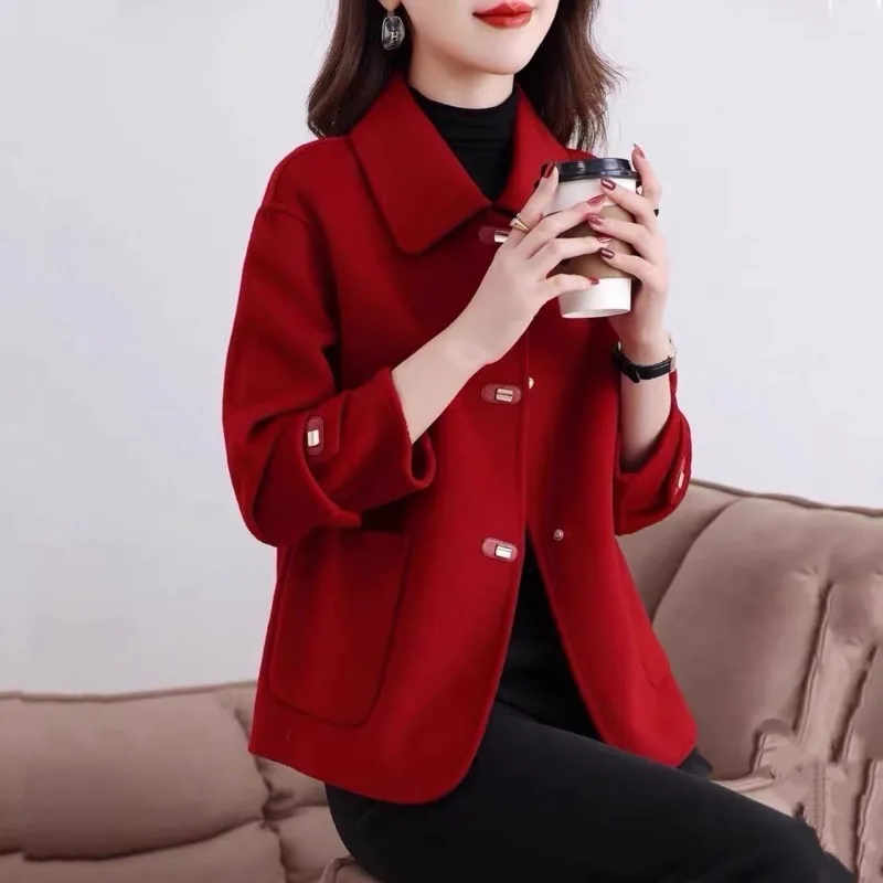 Coat Woolen Coat Women's Mom Outfit Double-Sided Velvet Female Spring and Autumn High-end Double-Sided Temperament Woolen Fabric
Coat Woolen Coat Women's Mom Outfit Double-Sided Velvet Female Spring and Autumn High-end Double-Sided Temperament Woolen Fabric