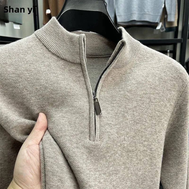 Теплый повседневный мужской вязаный свитер с высоким воротником на молнии, осенне-зимняя модная верхняя одежда, свободный крой, длинный цвет све
Теплый повседневный мужской вязаный свитер с высоким воротником на молнии, осенне-зимняя модная верхняя одежда, свободный крой, длинный цвет све