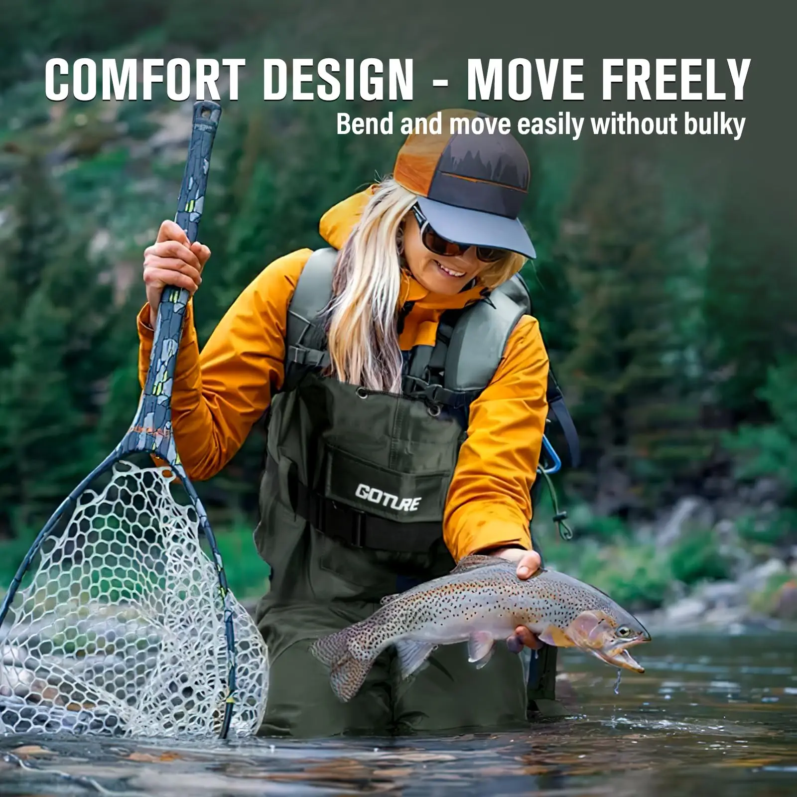 Goture Lightweight Chest Wader Bootfoot Adjustable Shoulder Strap Pocket Design Fly Fishing Wader Full Accessory Kit for Ourdoor
Goture Lightweight Chest Wader Bootfoot Adjustable Shoulder Strap Pocket Design Fly Fishing Wader Full Accessory Kit for Ourdoor