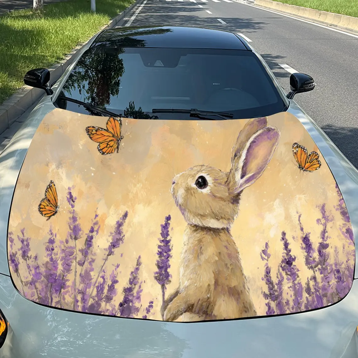 Stunning Rabbit in a Lavender Dream PVC Car Engine Hood Vinyl Wraps, Self-Adhesive Waterproof Car Hood Decal Sticker, Car Decora
Stunning Rabbit in a Lavender Dream PVC Car Engine Hood Vinyl Wraps, Self-Adhesive Waterproof Car Hood Decal Sticker, Car Decora