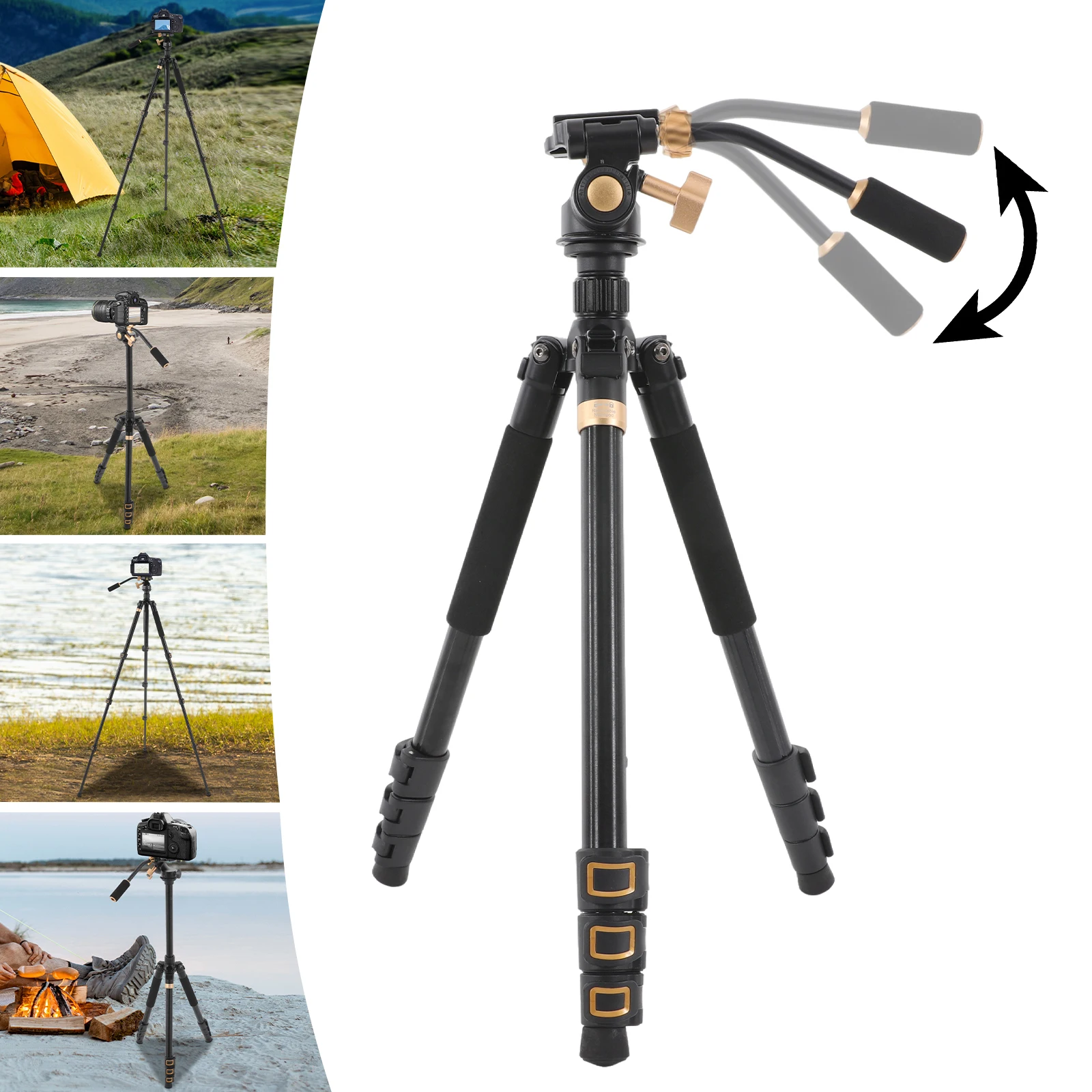 Q999LA Alloy Camera Tripod 17.64Lbs Load 360° Panoramic Grip Head Precision Tripod Foldable Travel Tripod for DSLR Camera
Q999LA Alloy Camera Tripod 17.64Lbs Load 360° Panoramic Grip Head Precision Tripod Foldable Travel Tripod for DSLR Camera