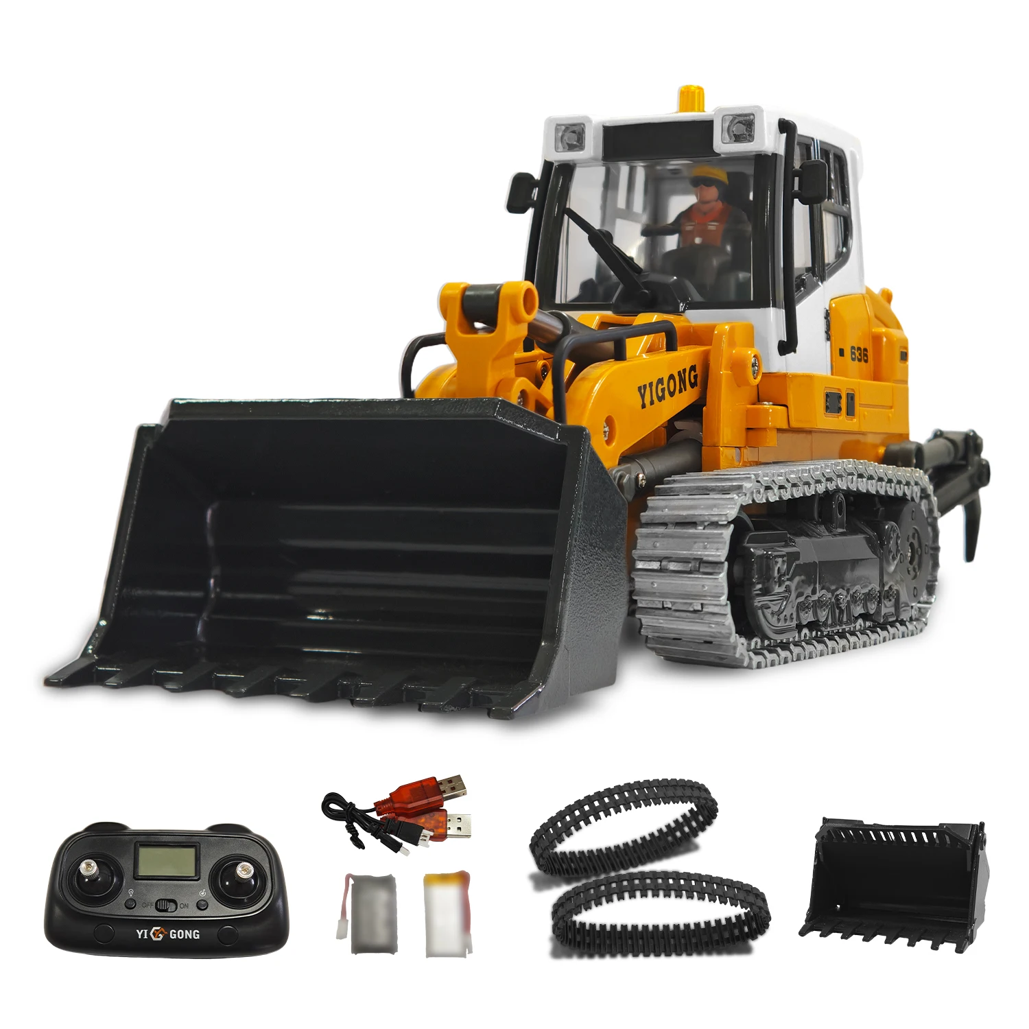 636 1/50 Mini RC Loader Metal Bucket Crawler Engineering Truck Electric Remote Control Model Loader with Lighting and Sound Gift
636 1/50 Mini RC Loader Metal Bucket Crawler Engineering Truck Electric Remote Control Model Loader with Lighting and Sound Gift