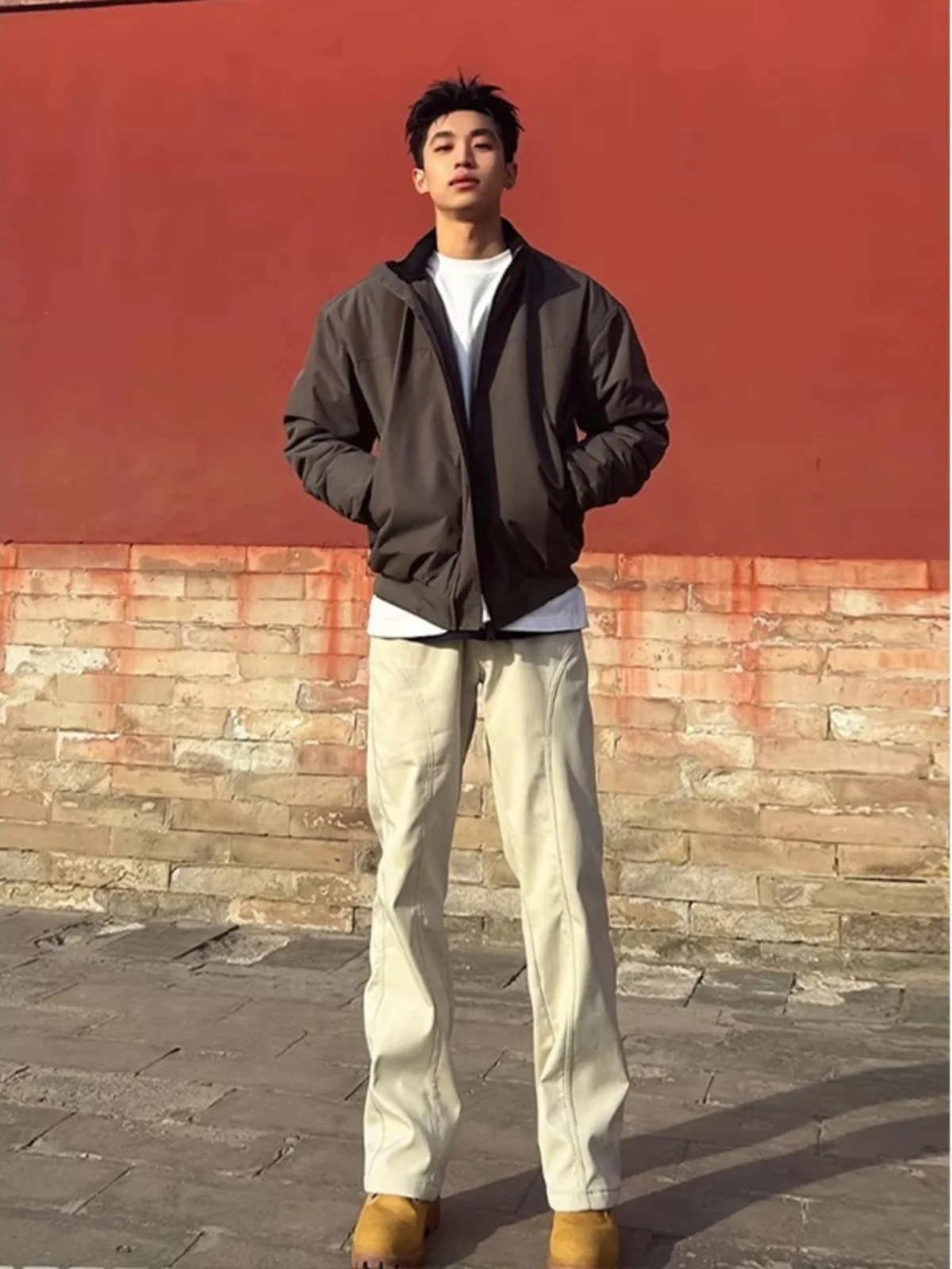 Khaki Tee-Proof Soft ell Men's Casual Pants American Slant Cut Sports Straight Leg Trousers CleanFit Youth Active Sle
Khaki Tee-Proof Soft ell Men's Casual Pants American Slant Cut Sports Straight Leg Trousers CleanFit Youth Active Sle