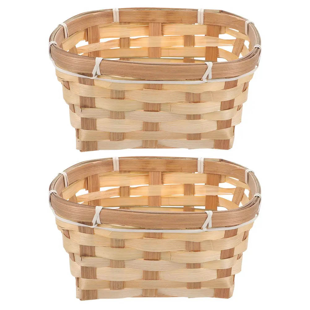 2Pcs Bamboo Woven Storage Basket Rustic Bread Fruit Snack Holder Multipurpose Kitchen Organizer Home Dining Display Basket
2Pcs Bamboo Woven Storage Basket Rustic Bread Fruit Snack Holder Multipurpose Kitchen Organizer Home Dining Display Basket