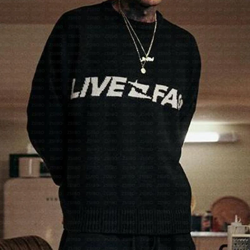 Casual High Street Trend Loose Knitwear Round Neck Long Sleeves Aesthetics 90s Letter Jacquard Winter Personality Warm Sweater
Casual High Street Trend Loose Knitwear Round Neck Long Sleeves Aesthetics 90s Letter Jacquard Winter Personality Warm Sweater