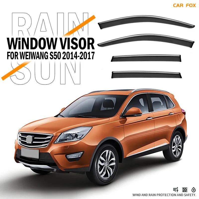 For BAIC Weiwang S50 2014-2017 Car Window Visors Awnings Shelters Rain Guards Weathershields Sun Rain Deflectors Accessories
For BAIC Weiwang S50 2014-2017 Car Window Visors Awnings Shelters Rain Guards Weathershields Sun Rain Deflectors Accessories