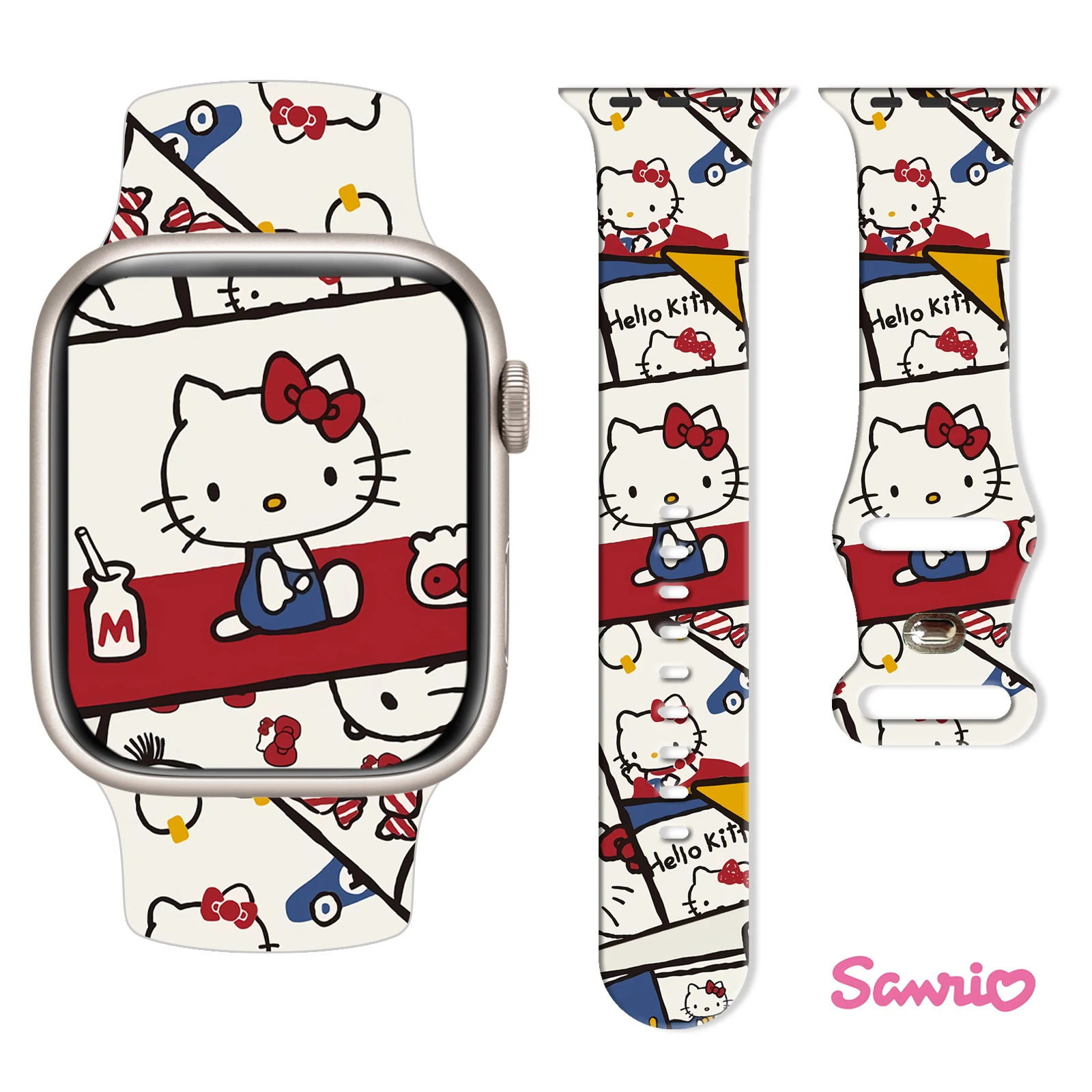 Sanrio Kitty for Apple for Apple Watch 11 10 9 8 7 Silicone Band Replacable Bracelet for iWatch 46mm 42mm 41mm 40mm Watchband 
Sanrio Kitty for Apple for Apple Watch 11 10 9 8 7 Silicone Band Replacable Bracelet for iWatch 46mm 42mm 41mm 40mm Watchband