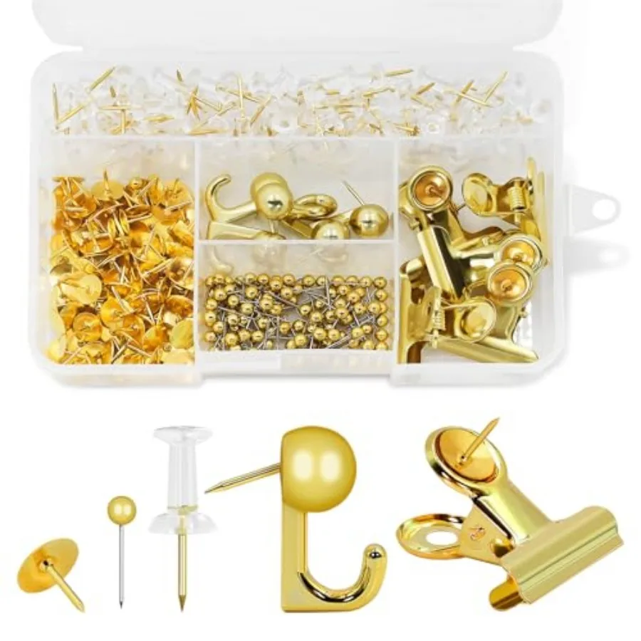 Push Pins Set, 310 Pcs Decorative Thumb Tacks for Cork Board with Push Pin Hooks and Clips, 5 Styles Office Pushpins Set in Sto
Push Pins Set, 310 Pcs Decorative Thumb Tacks for Cork Board with Push Pin Hooks and Clips, 5 Styles Office Pushpins Set in Sto