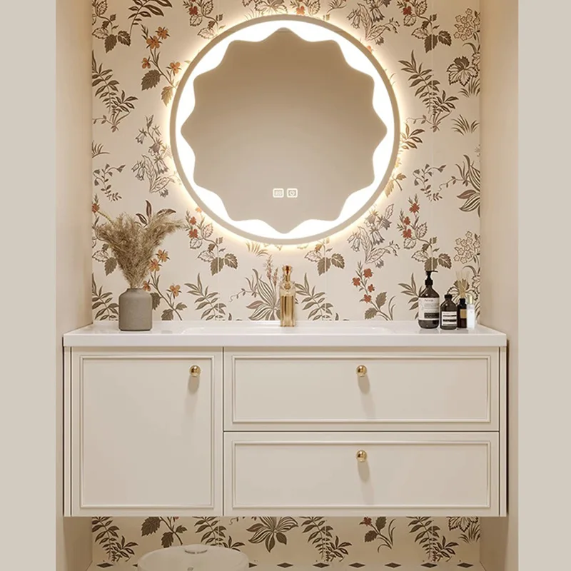 French light luxury ceramic integrated basin bathroom cabinet bathroom cream style washbasin washbasin combination
French light luxury ceramic integrated basin bathroom cabinet bathroom cream style washbasin washbasin combination