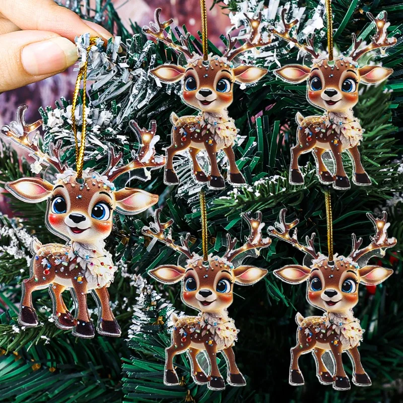 1~5pcs Christmas Cute Elk Pendant Tree Decoration Creative Acrylic Flat Car Rearview Mirror Pendant Auto Gifts Decor Accessories
1~5pcs Christmas Cute Elk Pendant Tree Decoration Creative Acrylic Flat Car Rearview Mirror Pendant Auto Gifts Decor Accessories