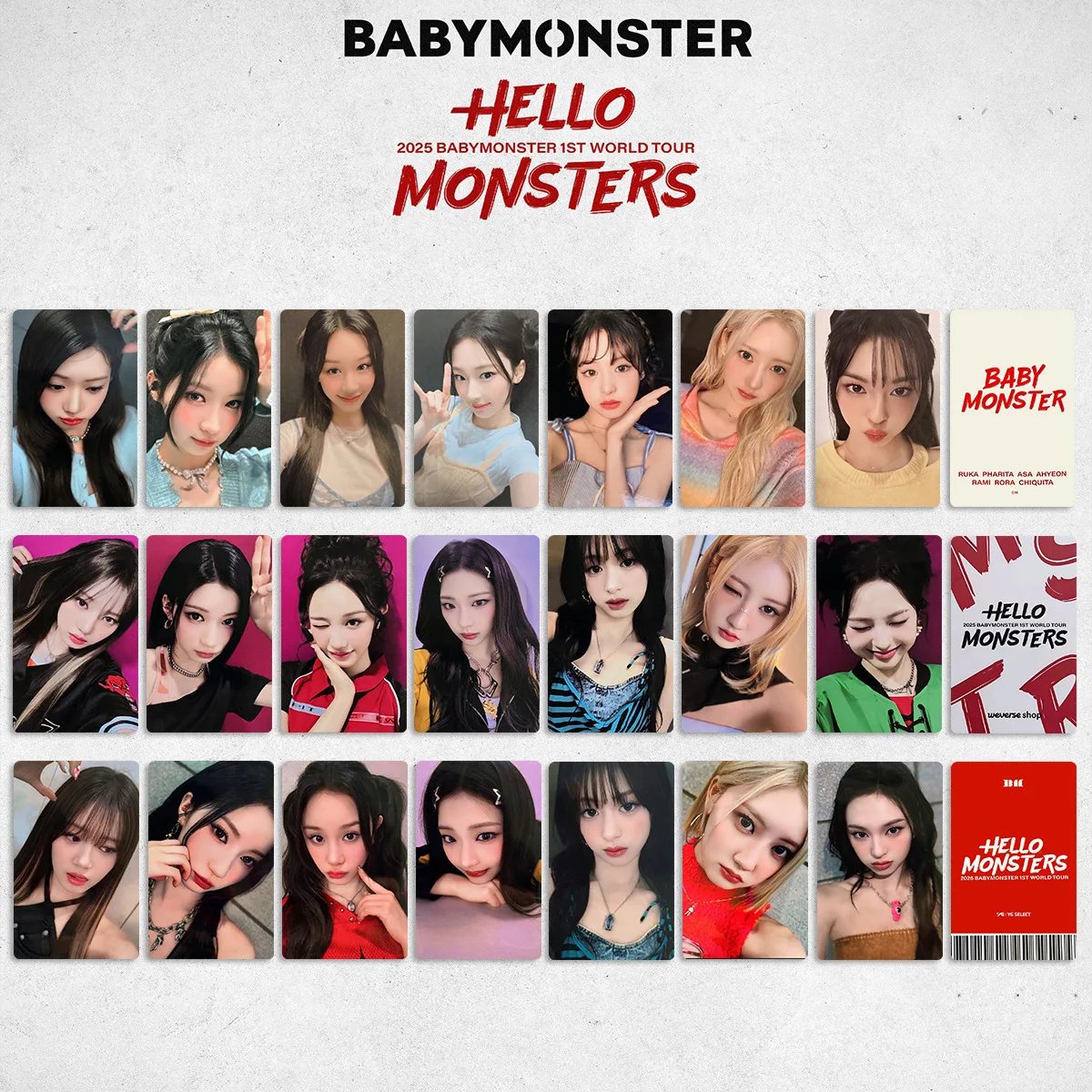 Kpop Babymonster YG SELECT Concert Full Card Concert Merchandise Lomo Cards BABYMONSTER Photo Cards Fans Collection Gift
Kpop Babymonster YG SELECT Concert Full Card Concert Merchandise Lomo Cards BABYMONSTER Photo Cards Fans Collection Gift