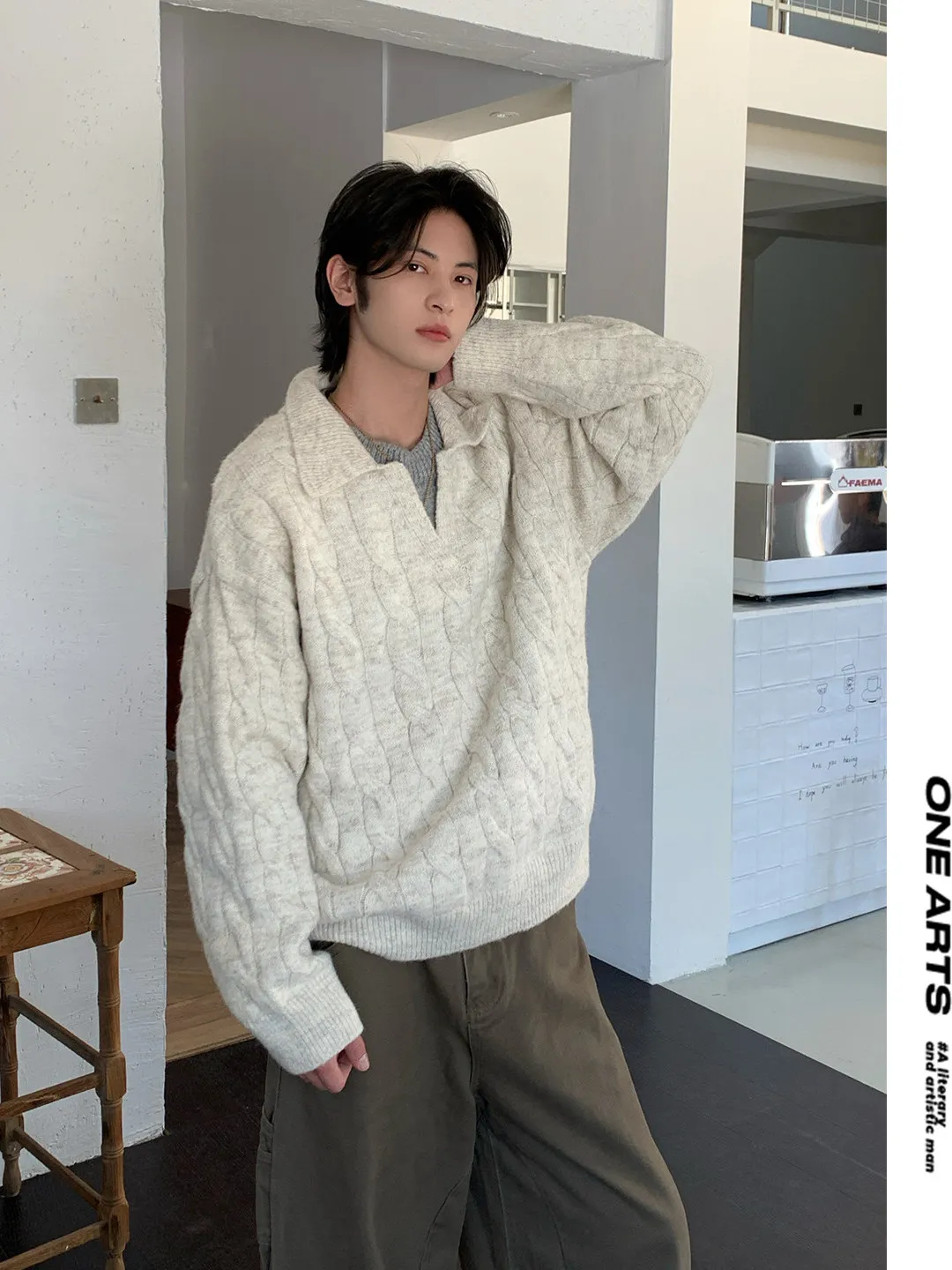 Корейский осенне-зимний свитер-толстовка в винтажном стиле, имитация двухслойного плетения, с воротником, для мужчин и женщин
Корейский осенне-зимний свитер-толстовка в винтажном стиле, имитация двухслойного плетения, с воротником, для мужчин и женщин