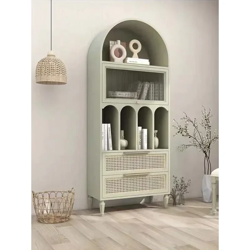 American solid wood, light luxury floor-to-ceiling bookshelf, French retro arched decoration, Nordic side cabinet
American solid wood, light luxury floor-to-ceiling bookshelf, French retro arched decoration, Nordic side cabinet