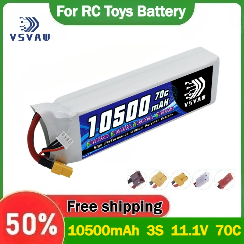 10500mAh 3S 11.1V 70C Remote Control Helicopter RC Model Plant Protection Drone FPV Lithium Battery
10500mAh 3S 11.1V 70C Remote Control Helicopter RC Model Plant Protection Drone FPV Lithium Battery