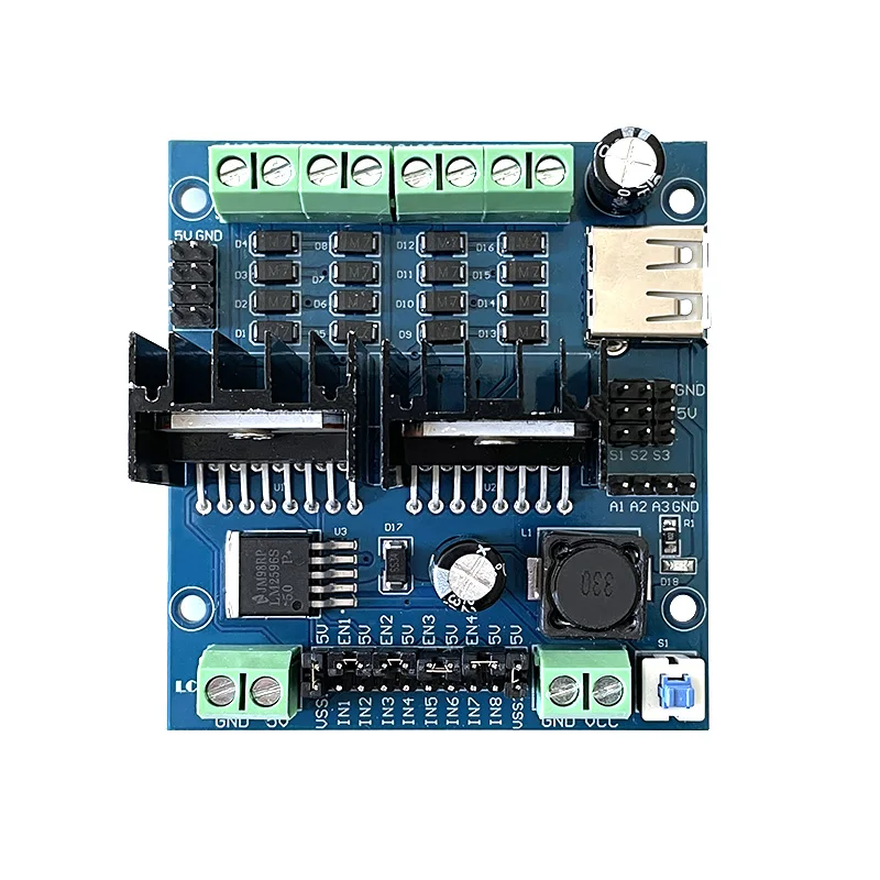L298N Motor Drive Module Four Way Motor Drive Intelligent Car Drive Motor Module
L298N Motor Drive Module Four Way Motor Drive Intelligent Car Drive Motor Module
