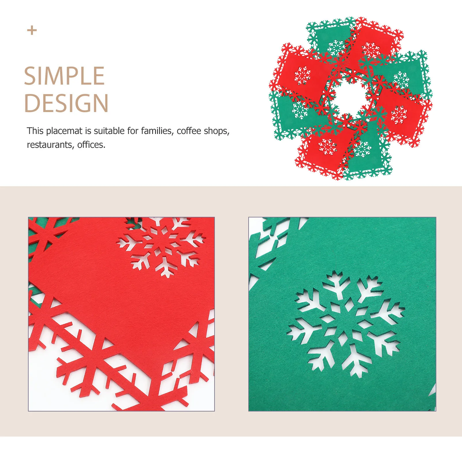 24Pcs Christmas Snowflake Felt Placemats Heat Resistant Table Mats Dining Decor Square Place Mats Xmas Party Cup Mat Home Table
24Pcs Christmas Snowflake Felt Placemats Heat Resistant Table Mats Dining Decor Square Place Mats Xmas Party Cup Mat Home Table