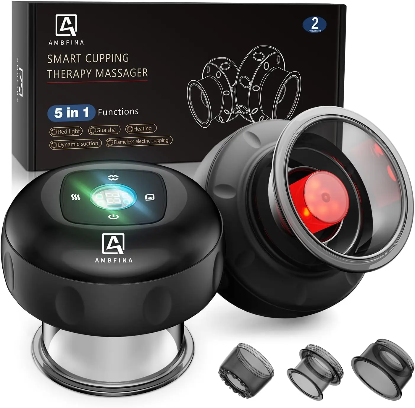 5-in-1 Smart Cupping Set with Heat & Red Light Therapy for Pain Relief, Muscle Soreness - 2Pcs
5-in-1 Smart Cupping Set with Heat & Red Light Therapy for Pain Relief, Muscle Soreness - 2Pcs