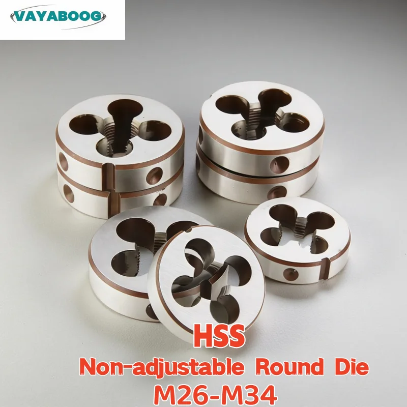 1PCS HSS Round Die M26M27M28M29M30M31M32M33M34 X1 1.5 0.75 0.35 1.75 1.25 2 2.5 3 2 Non-adjustable Screw Threading Dies
1PCS HSS Round Die M26M27M28M29M30M31M32M33M34 X1 1.5 0.75 0.35 1.75 1.25 2 2.5 3 2 Non-adjustable Screw Threading Dies