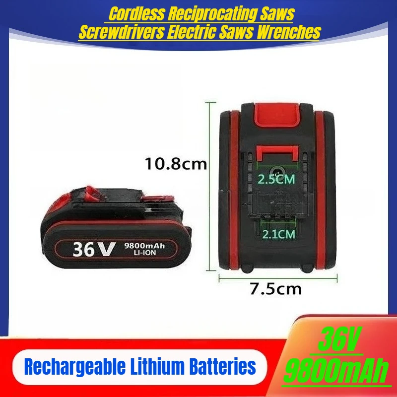 36V 9800mAh Rechargeable Lithium Batteries for Cordless Reciprocating Saws Screwdrivers Electric Saws Wrenches
36V 9800mAh Rechargeable Lithium Batteries for Cordless Reciprocating Saws Screwdrivers Electric Saws Wrenches