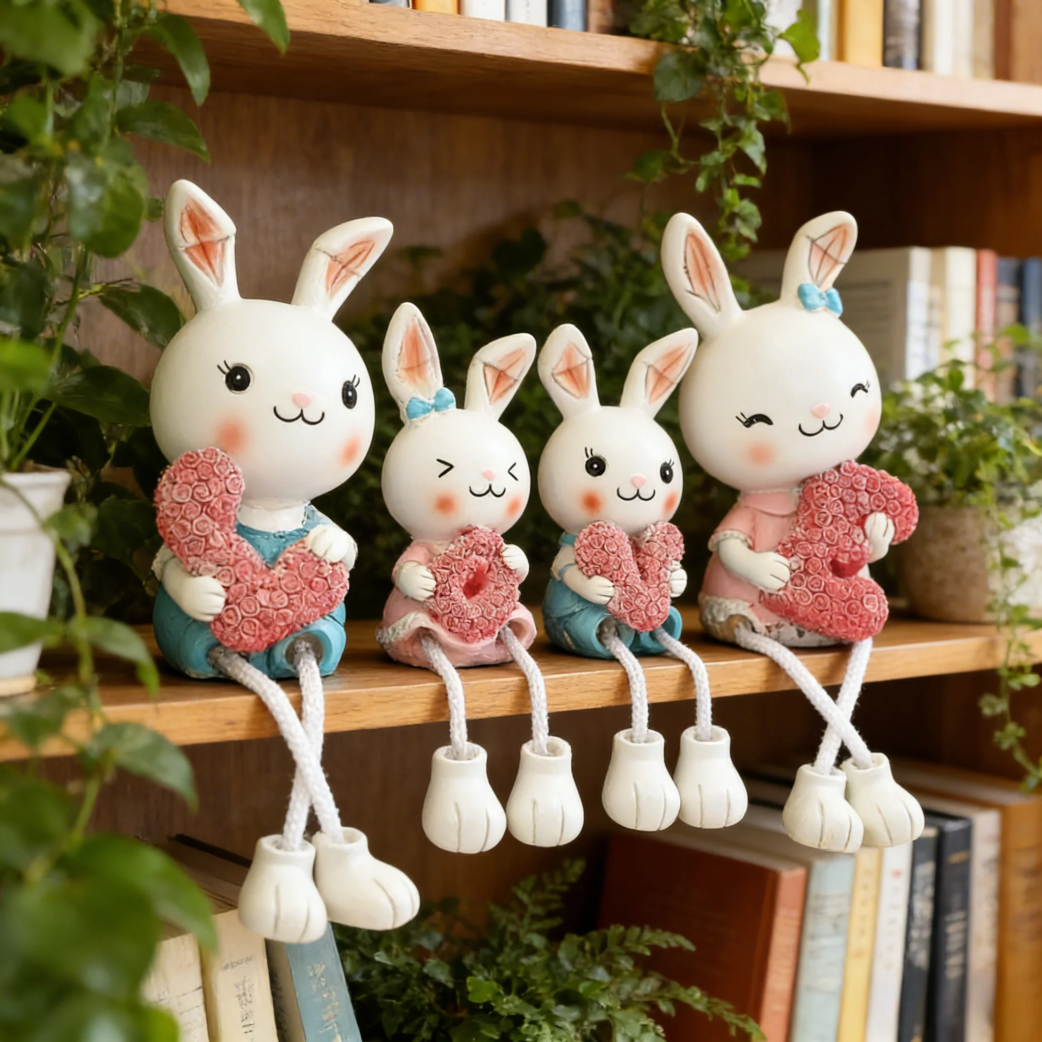 4pcs Hanging Leg Doll Miniature Rabbit Figurines with Love Sign - Cute Resin Ornaments Suitable for / Use, Plastic/Paper Hanging
4pcs Hanging Leg Doll Miniature Rabbit Figurines with Love Sign - Cute Resin Ornaments Suitable for / Use, Plastic/Paper Hanging