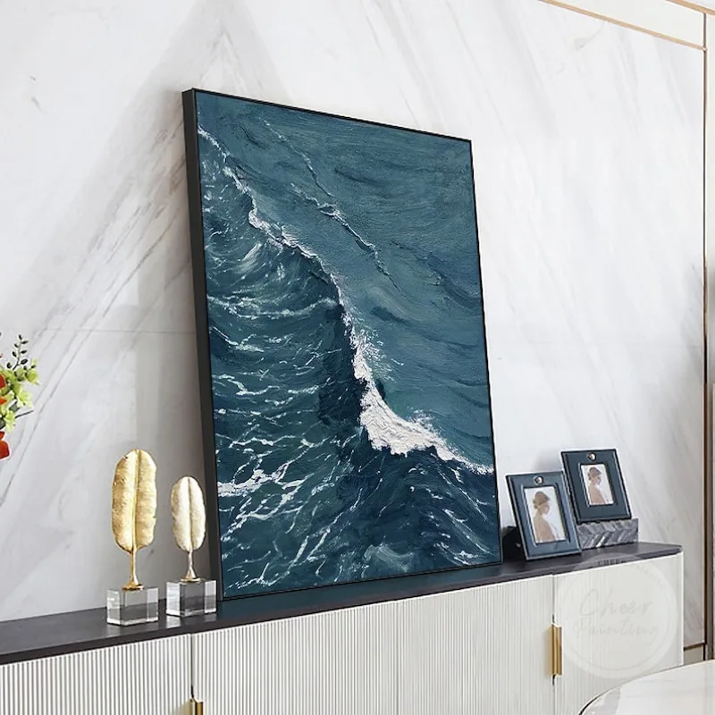 100% ручная абстрактная картина с синей волной на холсте, безрамная абстрактная текстурированная настенная живопись с морским пейзажем для декора гостиной и отеля
100% ручная абстрактная картина с синей волной на холсте, безрамная абстрактная текстурированная настенная живопись с морским пейзажем для декора гостиной и отеля