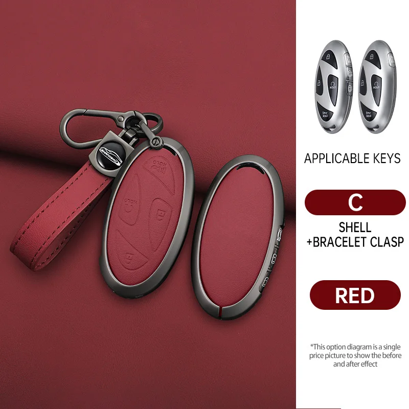 Car Zinc Leather Remote Key Case Cover Holder For Hyundai Ionic 6 Grandeur GN7 Kona Ev New Grand Prix 5/7Buttons Key Accessories
Car Zinc Leather Remote Key Case Cover Holder For Hyundai Ionic 6 Grandeur GN7 Kona Ev New Grand Prix 5/7Buttons Key Accessories
