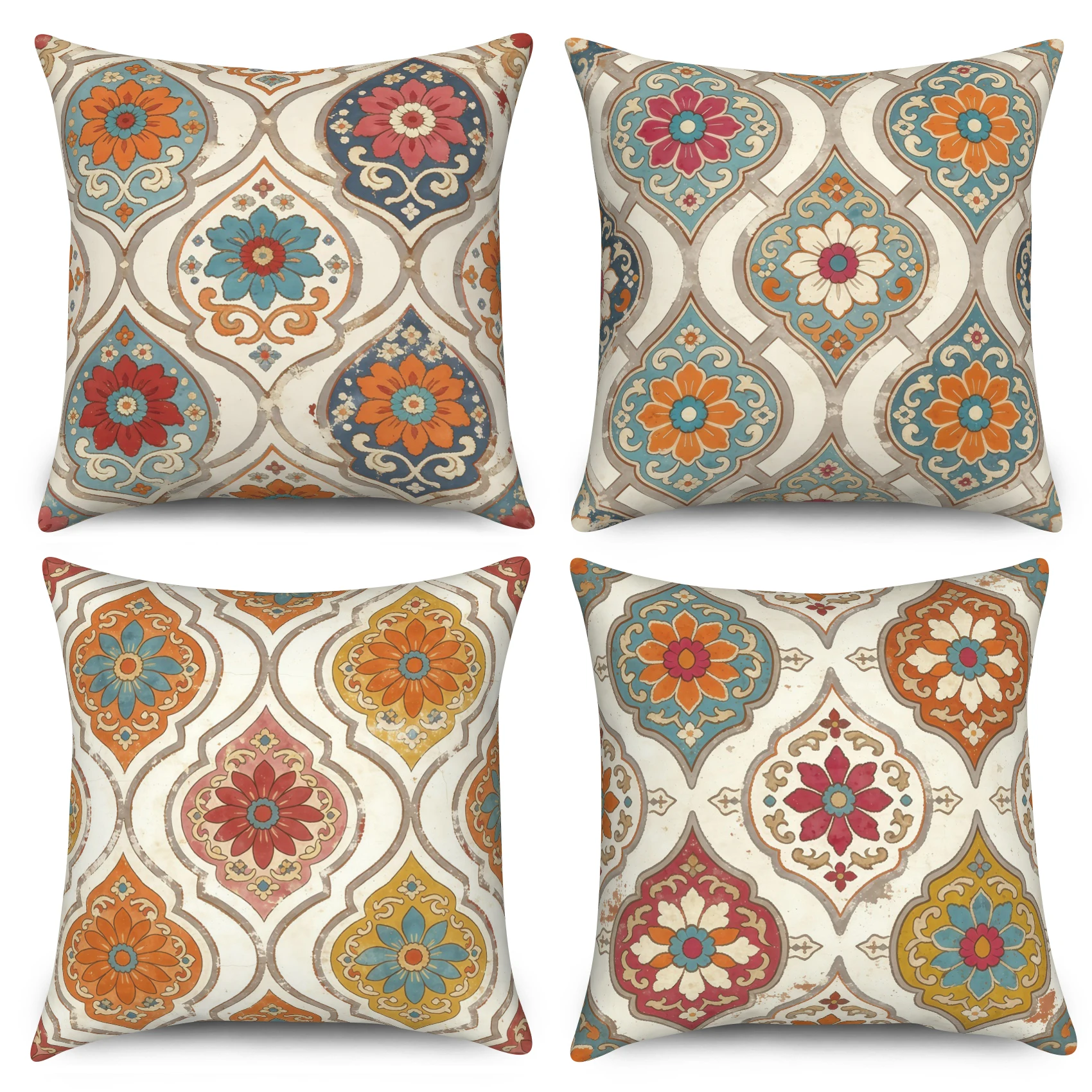 4Pcs Retro Boho Floral Throw Pillow Covers Ethnic Floral Geometric Pattern Polyester Linen Cushion Cases for Home Sofa Decor
4Pcs Retro Boho Floral Throw Pillow Covers Ethnic Floral Geometric Pattern Polyester Linen Cushion Cases for Home Sofa Decor