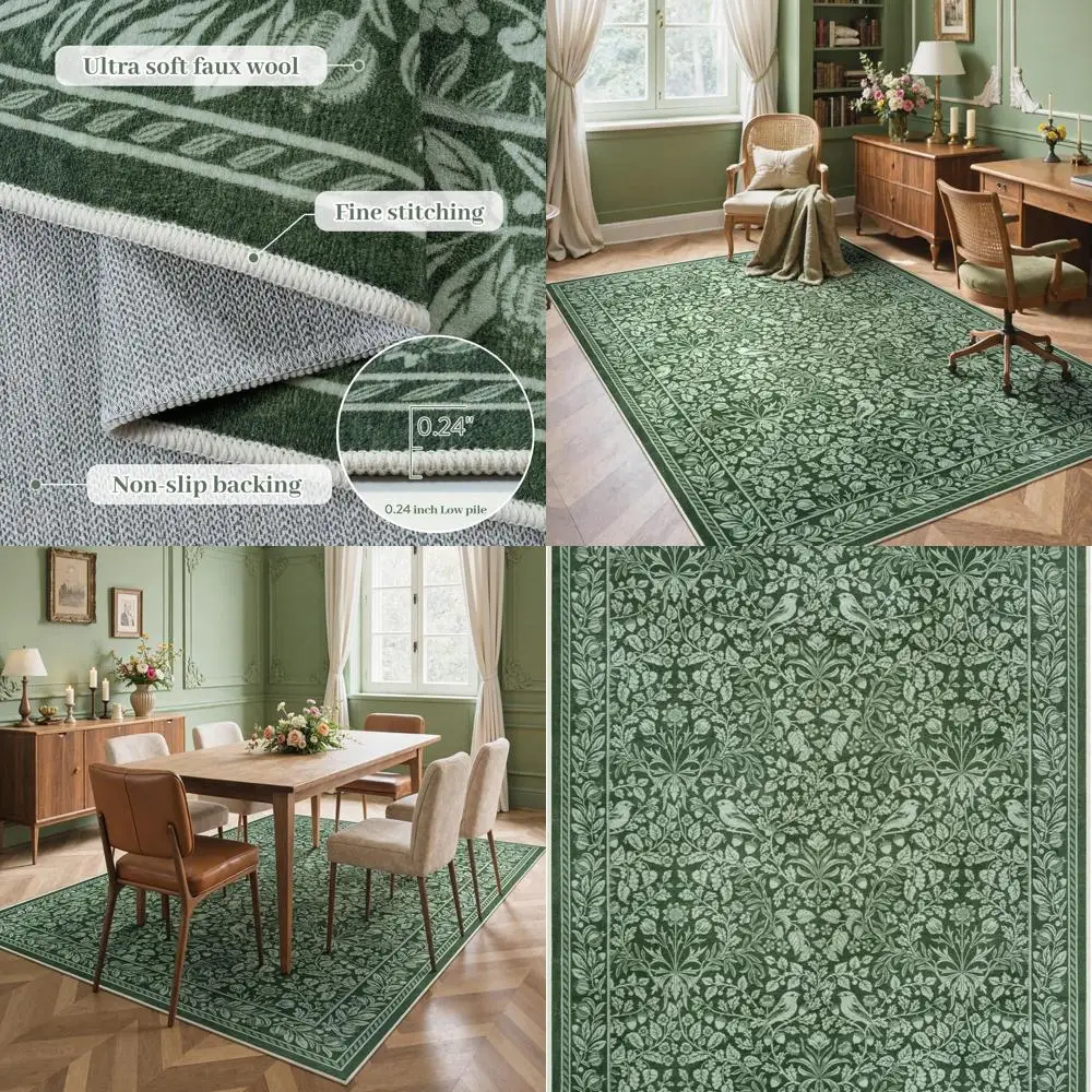 Винтажный зеленый ковер 5x7, мягкий низкий ворс, нескользящий для гостиной, спальни, обеденного декора
Винтажный зеленый ковер 5x7, мягкий низкий ворс, нескользящий для гостиной, спальни, обеденного декора