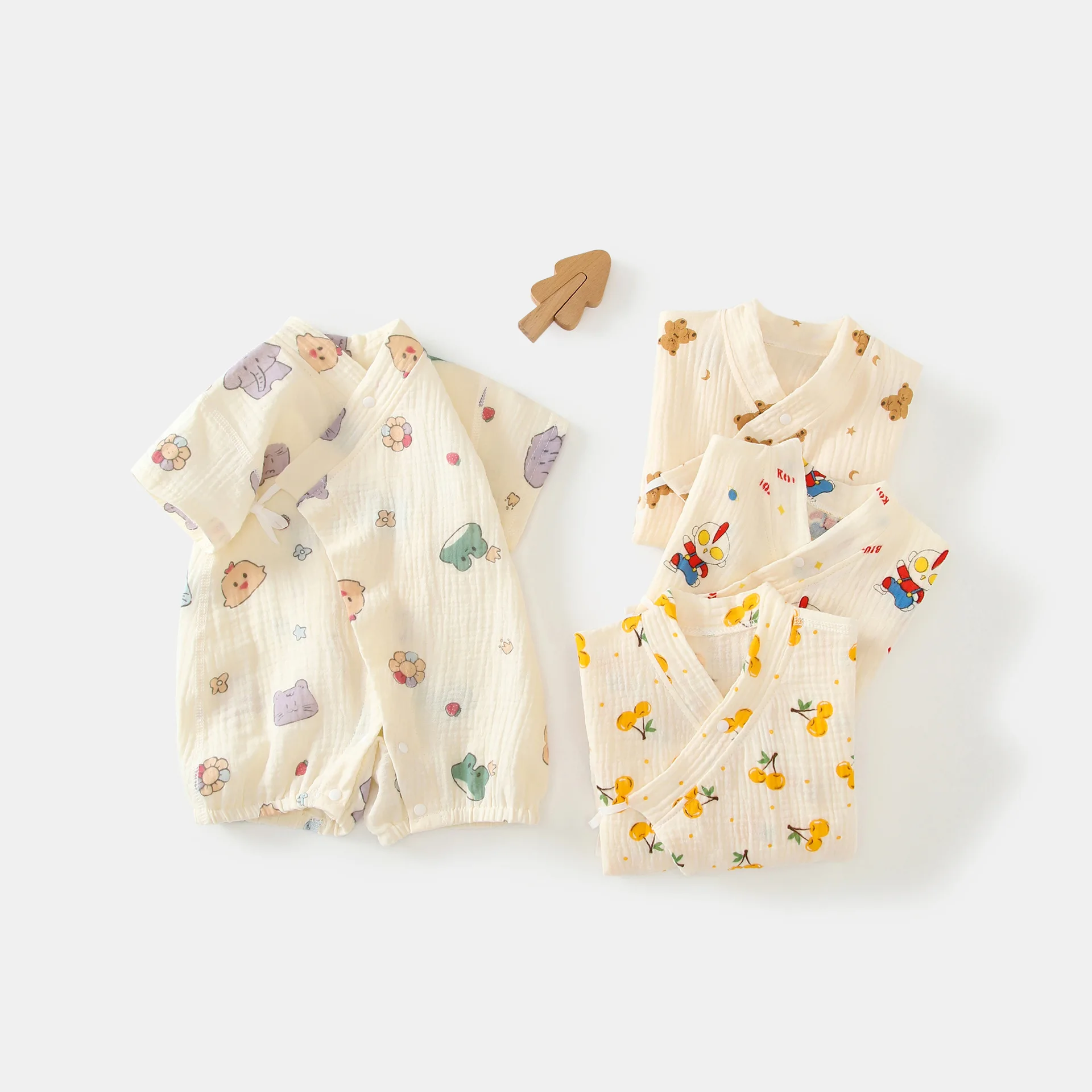 New Baby Summer Short Sleeve Pajamas Onesie Breathable Gauze Newborn Thin Cotton Sleepwear Romper Baby Soft Cotton Short Pajamas
New Baby Summer Short Sleeve Pajamas Onesie Breathable Gauze Newborn Thin Cotton Sleepwear Romper Baby Soft Cotton Short Pajamas
