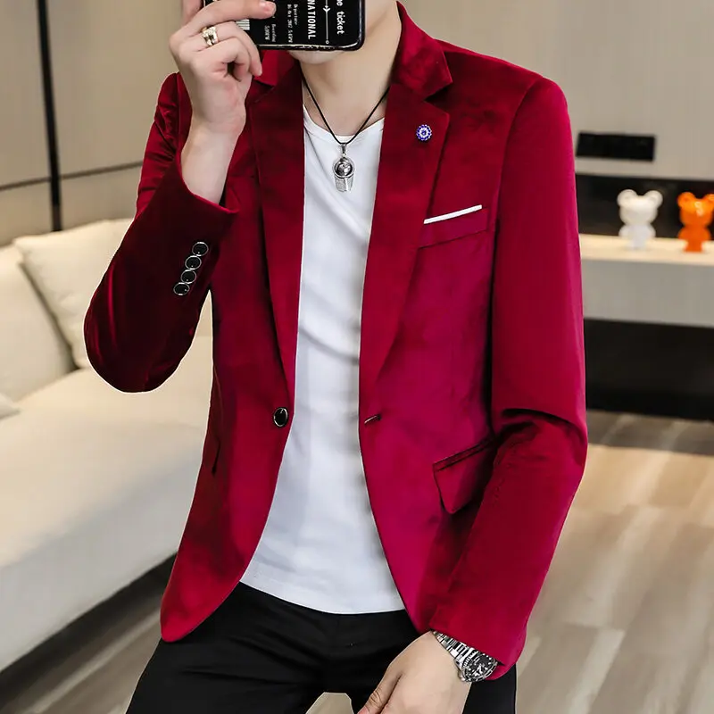 Casual Men's Solid Color Velvet Suits 2026 Spring Autumn Single Button Slim Blazers Jackets Youth Streetwear Coats Tops Clothing
Casual Men's Solid Color Velvet Suits 2026 Spring Autumn Single Button Slim Blazers Jackets Youth Streetwear Coats Tops Clothing