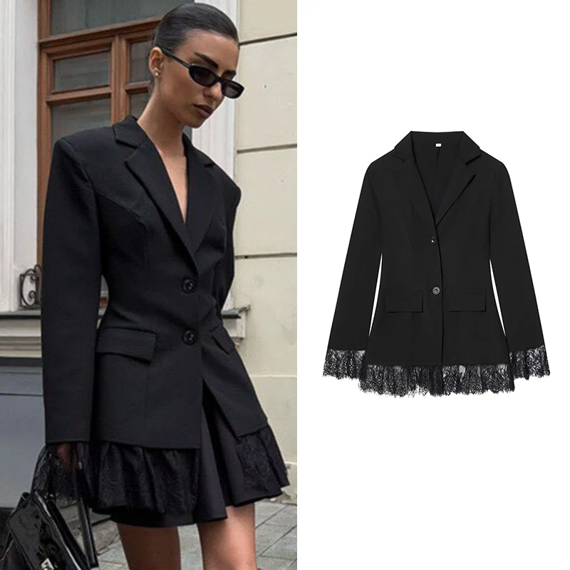 2026 New Spring Women's Slim Blazers Fashion Lace Stitching Elegant Office Jackets Chic Women's Party Youth Blazers Spring Coats
2026 New Spring Women's Slim Blazers Fashion Lace Stitching Elegant Office Jackets Chic Women's Party Youth Blazers Spring Coats