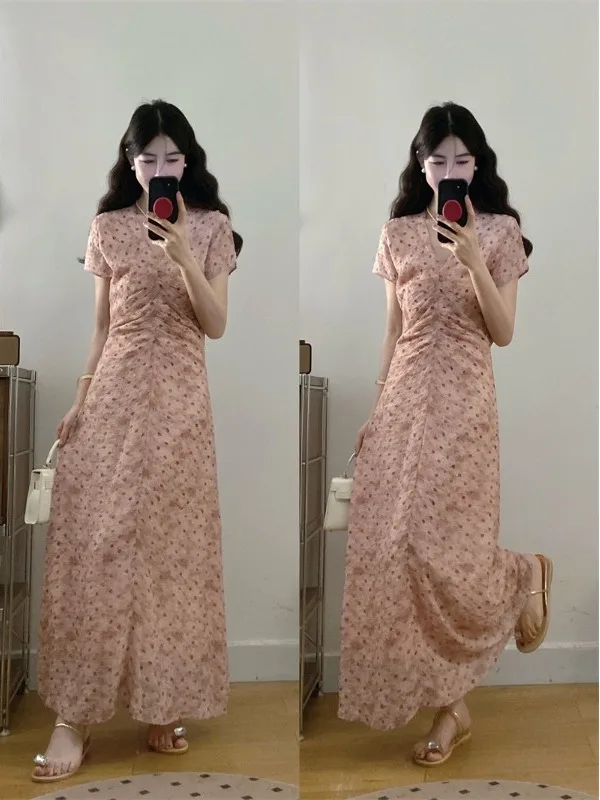 plus Size Women's Long Dress Pink Polka Dot Dyed Waist Cinching Gentle Lace Hem French Style A-Line Polyester Summer Dress
plus Size Women's Long Dress Pink Polka Dot Dyed Waist Cinching Gentle Lace Hem French Style A-Line Polyester Summer Dress