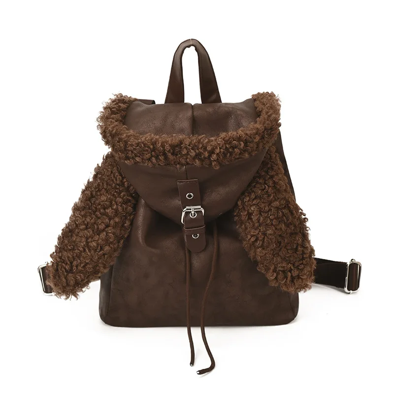 New Shearling Trim Small Backpack Buckle Closure Adjustable Strap Sweet Warm Winter Casual Daily Fashion Backpack for Women
New Shearling Trim Small Backpack Buckle Closure Adjustable Strap Sweet Warm Winter Casual Daily Fashion Backpack for Women