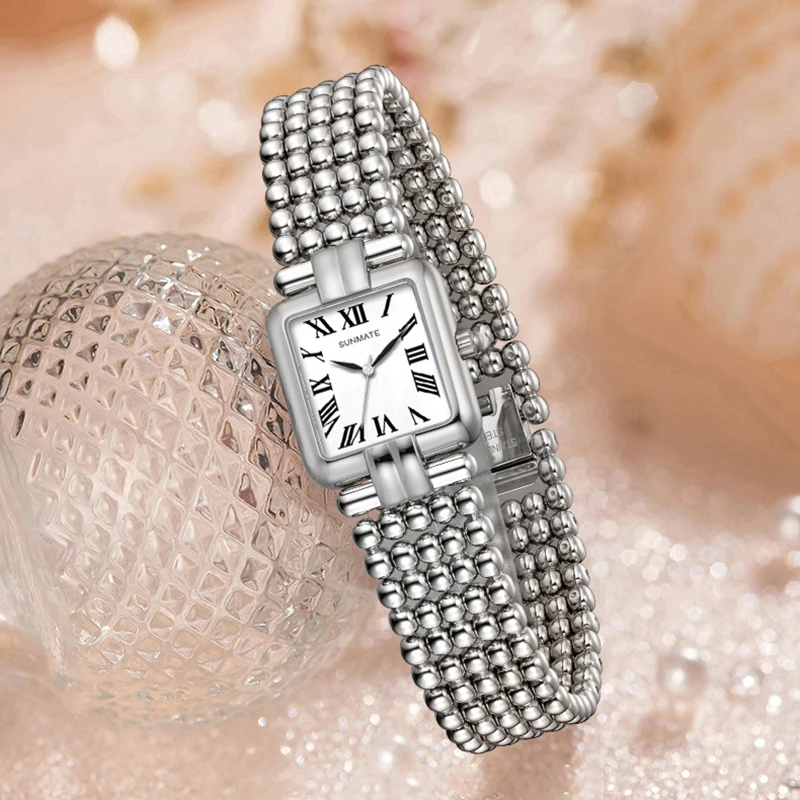 2025 New SUNMATE Women's Luxury Quartz Watch Waterproof Stainless Steel Women's Watch Fashion Elegant Round Bead Bracelet Watch
2025 New SUNMATE Women's Luxury Quartz Watch Waterproof Stainless Steel Women's Watch Fashion Elegant Round Bead Bracelet Watch