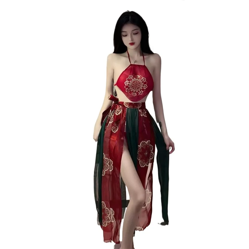 Chinese Classical Hanfu Uniform Antique Sexy Temptation Pajamas Womens Bellyband Lingerie Hot Pajamas Slit Skirt Set Porno Party
Chinese Classical Hanfu Uniform Antique Sexy Temptation Pajamas Womens Bellyband Lingerie Hot Pajamas Slit Skirt Set Porno Party