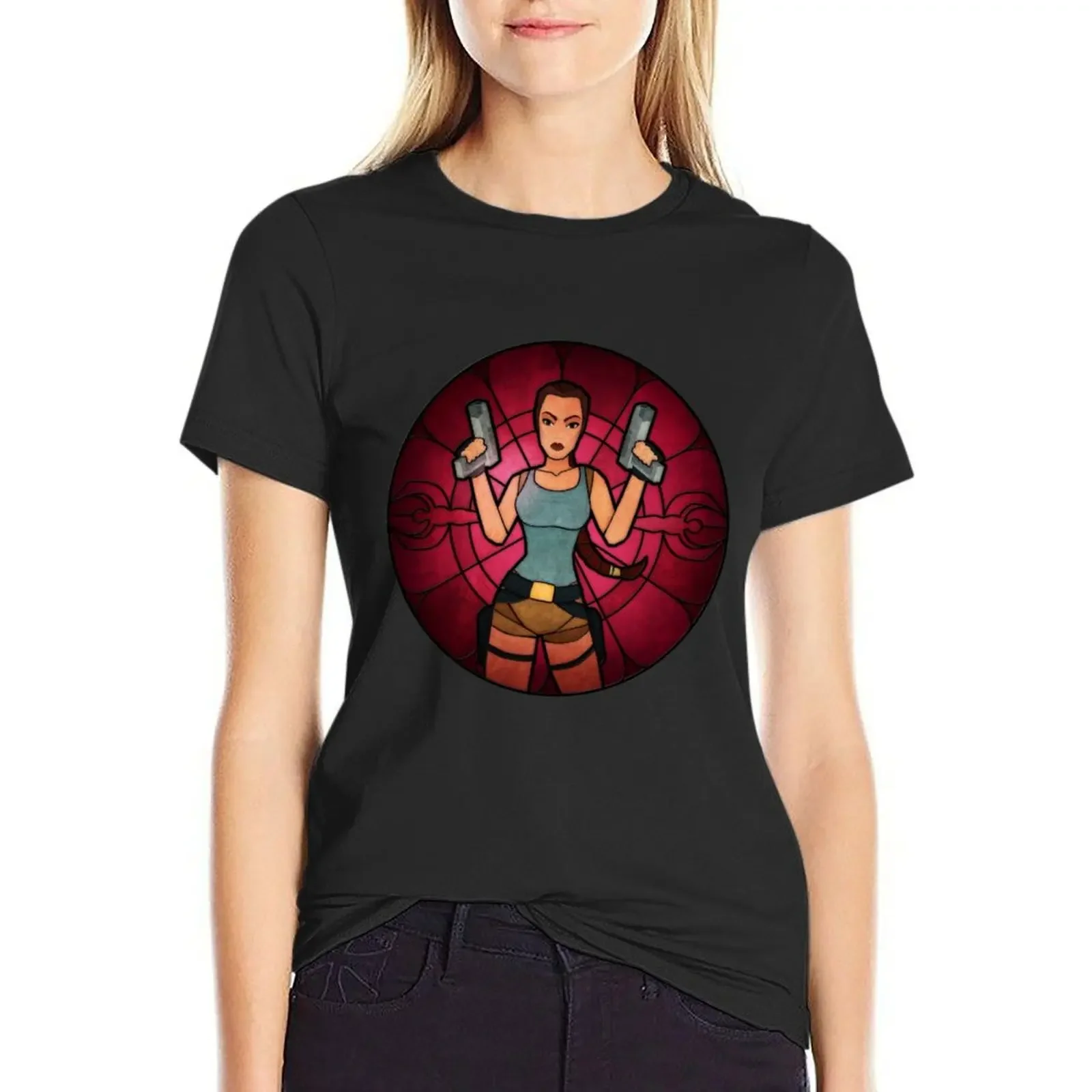 Stained Glass Tomb Raider T-Shirt Short sleeve tee vintage clothes korean fashion sweat ariat shirts for Women
Stained Glass Tomb Raider T-Shirt Short sleeve tee vintage clothes korean fashion sweat ariat shirts for Women