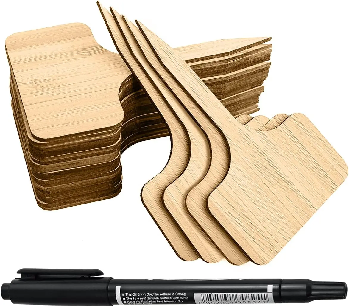 50 Pcs Bamboo Plant Labels with Marker Pen, T-Type Wooden Garden Tags for Seed, Potted Herbs, Flowers, Vegetables, 2.3x4 inch
50 Pcs Bamboo Plant Labels with Marker Pen, T-Type Wooden Garden Tags for Seed, Potted Herbs, Flowers, Vegetables, 2.3x4 inch