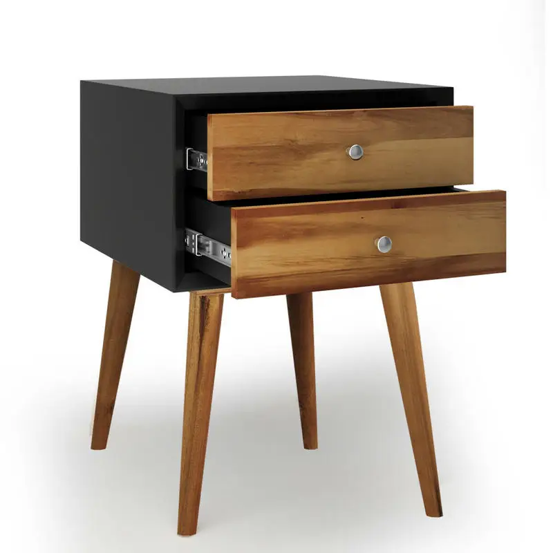 Mid-Century Wooden Multipurpose End Table with 2 Storage Drawers-Black
Mid-Century Wooden Multipurpose End Table with 2 Storage Drawers-Black